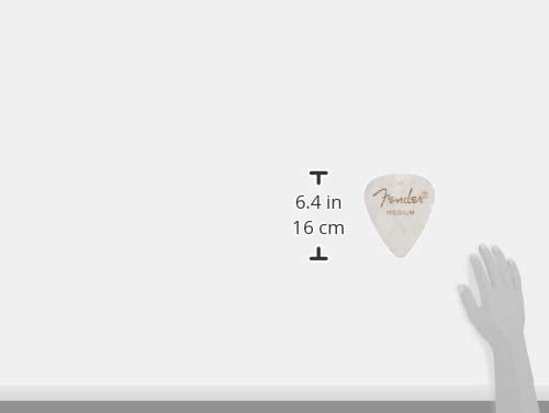 Fender Premium Celluloid Guitar Picks 351 Shape, Guitar Accessories, White Moto, Medium, 144-Pack